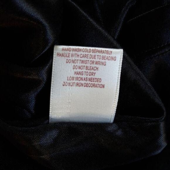 Badgley Mischka Mod Ikat Sheer Kimono Sleeve Beaded V-neck Cinched Top Red Sz L - Picture 15 of 16